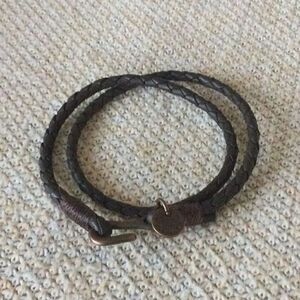 Capitol & Co. braided leather double wrap bracelet